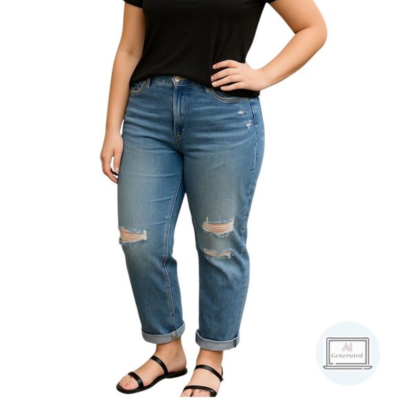 Torrid Womens Boyfriend Straight Vintage Stretch Denim Mid-Rise Jean 18R - Picture 1 of 15